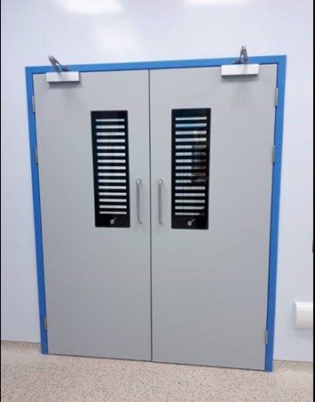 Postform pair of fire doors